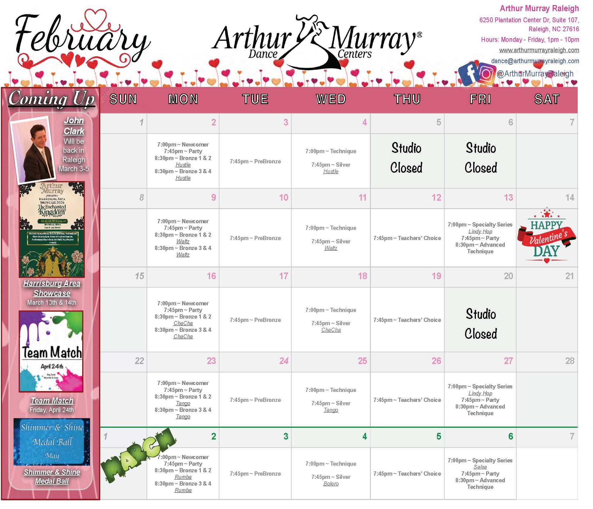 February 2026 Calendar - Raleigh