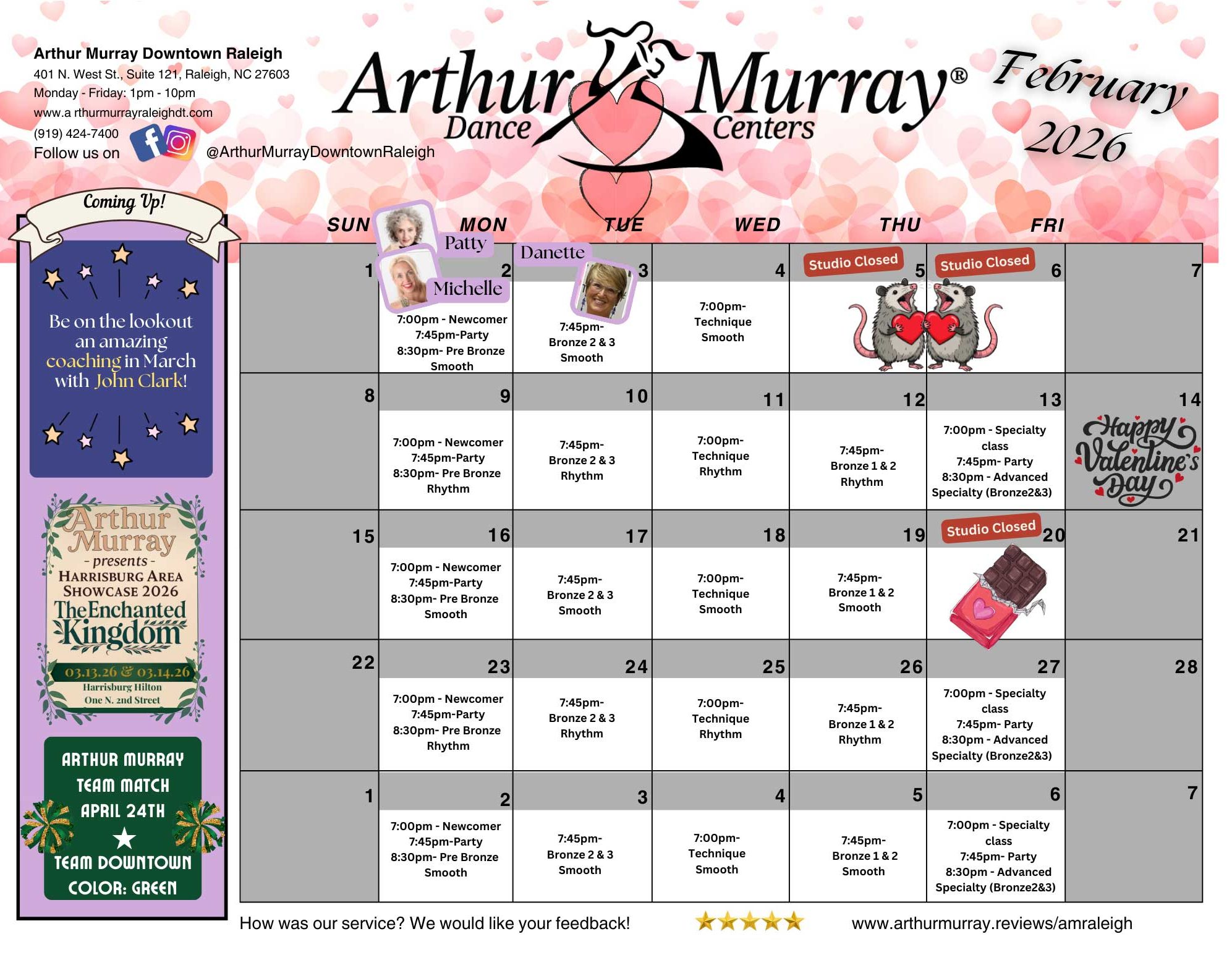 February 2026 Calendar - Raleigh DT